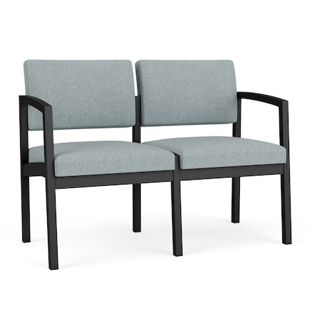 Lesro Ash (Blue) Seat, 2 Seat Sofa, 43.5 W 24.5 L 32 H, Linette Vinyl Seat, Lenox Steel Series LS2101